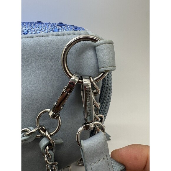 Steve Madden Maxima Crossbody Bag Blue Fanny pack bling - Picture 10 of 13